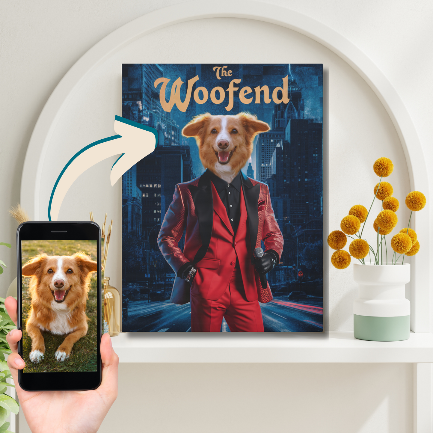 The Woofend Dog Portrait – Custom Pet Art for Your Furry Superstar